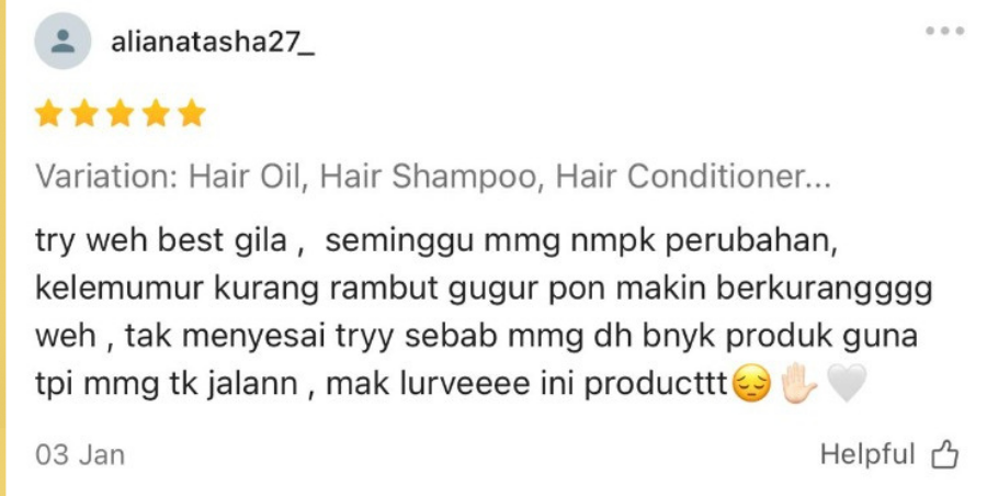 Testimoni pelanggan Nisraa 2