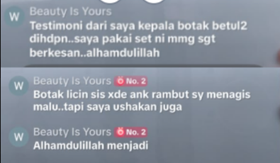 Testimoni pelanggan Nisraa 5